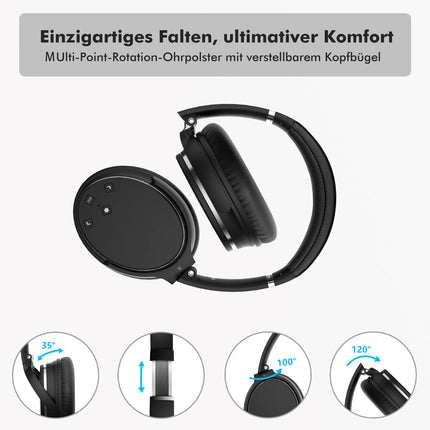 Srhythm NC25 mürasummutavad kõrvaklapid Bluetooth 5.3 juhtmevabad, 50 tundi mänguaega, kiirlaadimine, kahe seadme ühendus, ülikerged kõrvaklapid ANC-ga mikrofoniga, mängu-/läbipaistvusrežiim