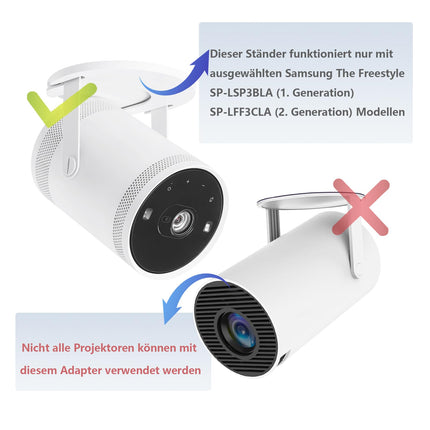 Tjyuze Freestyle kinnitus, mis ühildub Samsungi Freestyle projektoriga SP-LSP3BLA, SP-LFF3CLA, SP-LSP3BLAXXL, SP-LFF3CLAXXXY, SP-LFF3CLAXXXP, SP-LFF3CLAXXZA lisatarvikute jaoks.