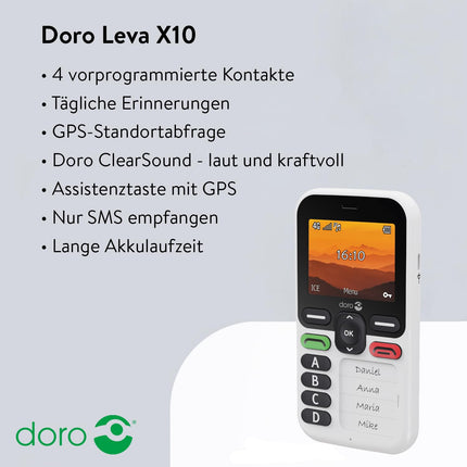 Doro Leva X10 valge/must