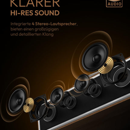 Qlearsoul ONE-Q plaadimängija, kõik-ühes HiFi plaadimängija sisseehitatud kõlaritega, Bluetooth 5.4, Phono eelvõimendi, magnetiline helipea AT-3600L, 33/45 p/min, kaks kiirust