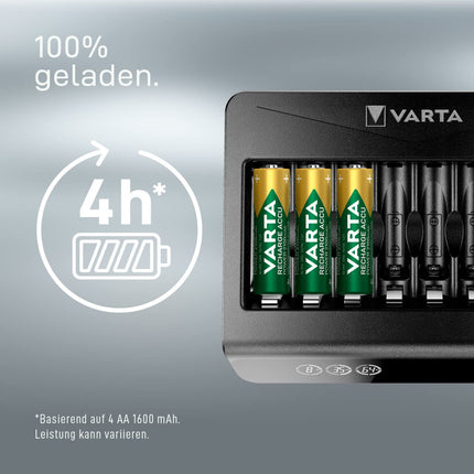 VARTA akulaadija, laetavate AA/AAA akudele, kuni 8 akule, LCD-multilaadija+, ühe pesaga laadimine, laadimata