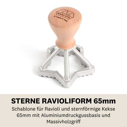 MARCATO ravioolide ja küpsisevormide komplekt, ravioolimasin, küpsisevorm, täispuidust ja malmist, valmistatud Itaalias, 65 mm tähekujuline + 70 mm lillekujuline