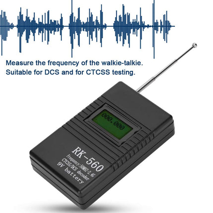 ASHATA kaasaskantav sagedusloendur, täpne RK560 50MHz 2.4G sagedusloendur, kaasaskantav pihuarvuti raadiosageduse tester kahesuunalisele raadiole, Baie walkie-talkie dekooder, CTCSS/DCS SMA emane
