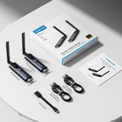 Traadita HDMI saatja ja vastuvõtja, Lemorele 1080P HDMI traadita edastus toetab 1 saatjat kuni 4 vastuvõtjat maksimaalselt voogedastusvideot sülearvuti, kaamera, teleriboksi, HDTV, monitori ja projektori jaoks.