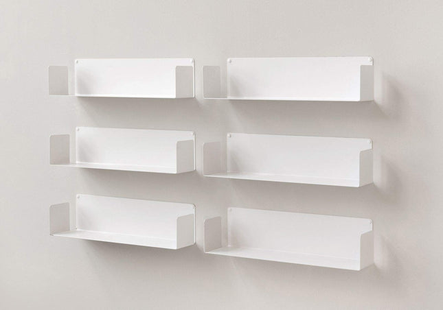 TEEbooks - CD- ja DVD-riiul - 6 tk komplekt - terasest - valge - 60x15x15cm