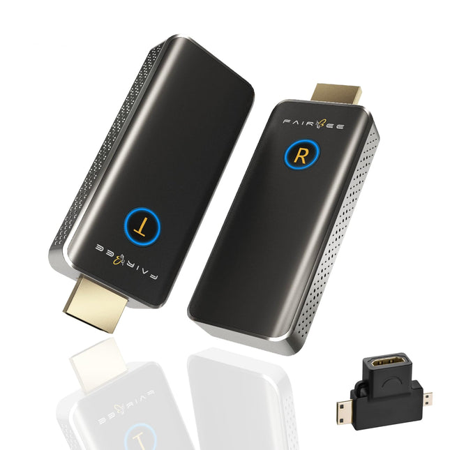 Juhtmevaba HDMI saatja ja vastuvõtja, FAIRBEE 1080P FHD H-DMI juhtmevaba edastus, plug &amp; play, kahe sagedusalaga 2.4G/5G, juhtmevaba HDMI-laiendaja video- ja heli voogedastuseks sülearvutile/arvutile/projektorile/telerile (30m).