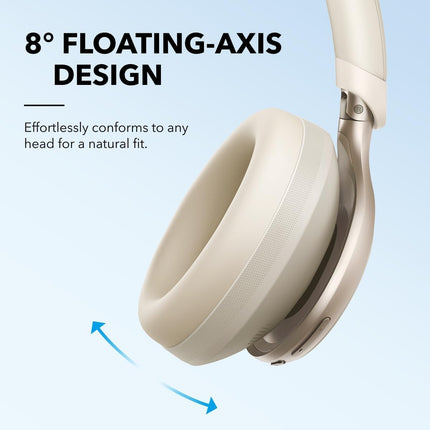 Soundcore by Anker, Space One juhtmevabad kõrvaklapid, aktiivne mürasummutus, 2x tugevam häälesummutus, 40 tundi mänguaega, rakendus, kõrglahutusega heli, Bluetooth 5.3 (kohvik latte) (uuendatud)