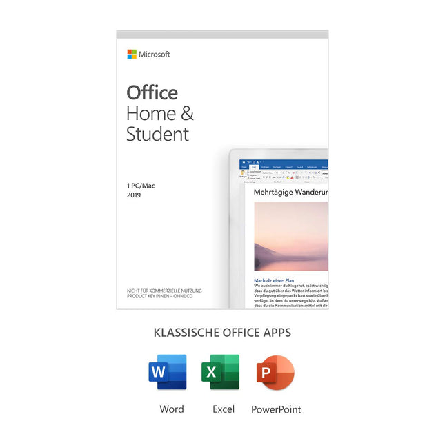 Microsoft Office 2019 Home &amp; Student multilingual | 1 PC (Windows 10) / Mac, permanent license | box