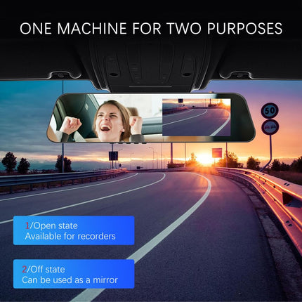 CAMECHO peegliga autokaamera tahavaatekaameraga 4,5-tolline ekraan Full HD 1080P, topeltkaamera autole, peegel auto eest ja tagant, super öine nägemine DVR-silmussalvestusega