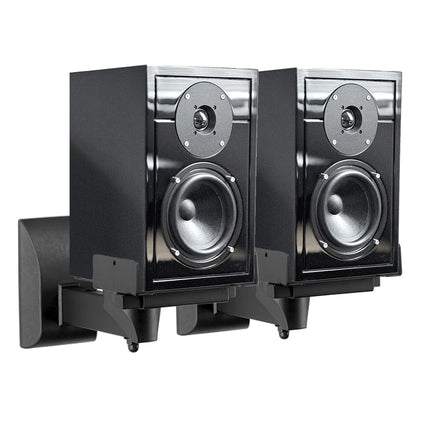Dual speaker wall mounts, SAKOBS surround sound speakers, tiltable up and down 7.5° and swivelable left/right 45°, speaker mounts up to 25 kg, black SPM201 (2 pieces)