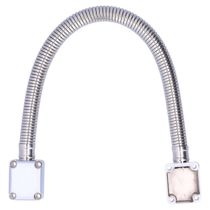 Leapiture Door Cable Protector, Stainless Steel Door Loop Cable Protector, Exposed Wire Protection Tube for Access Control System, Silver, 500 mm Length