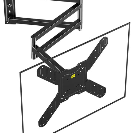 SEPISTATAV KINNITUS TV seinakinnitus Pööratav 90-kraadine telerikinnitus 26-65-tollistele teleritele 820 mm eriti pika varrega telerikinnitus seinale Pikendatav seinakinnitus, hoiab 35 kg, max VESA 400x400 mm
