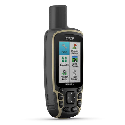 Garmin GPSMAP 65 – rugged outdoor GPS navigation device with preinstalled TopoActive Europe map and 2.6" color display. Best navigation thanks to 5 satellite systems and multi-frequency technology, waterproof.