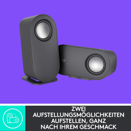 Logitech Z407 Bluetooth arvutikõlarid subwooferi ja juhtmevaba juhtimisega, ruumi täitva heliga, esmaklassiline heli mitme sisendiga, USB kõlarid - grafiithall