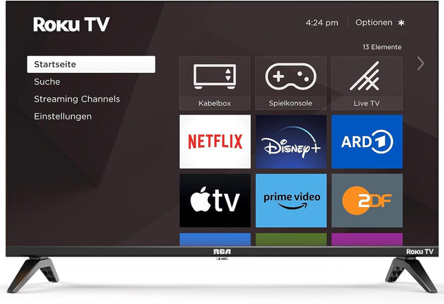 RCA-teler 43 tolli (108 cm), UHD 4K nutiteler WiFi-ga, kolmekordne tuuner (DVB-C/S/S2/T/T2), HDR10 HLG, RK43UN1, 2024 (ainult Saksamaal)