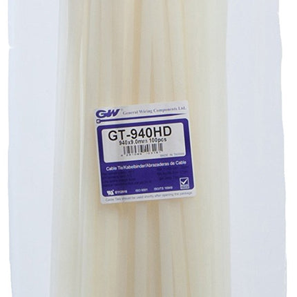 GW kaablisidemete tehnoloogia, kaablisidemed 940 x 9,0 mm, naturaalsed, 100 tk, GT-940HDC