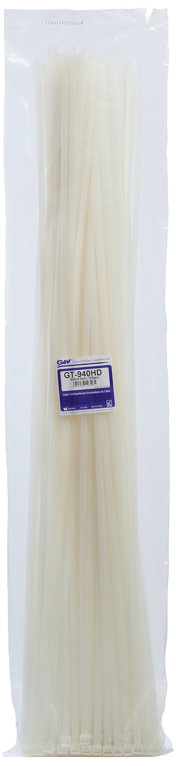 GW kaablisidemete tehnoloogia, kaablisidemed 940 x 9,0 mm, naturaalsed, 100 tk, GT-940HDC