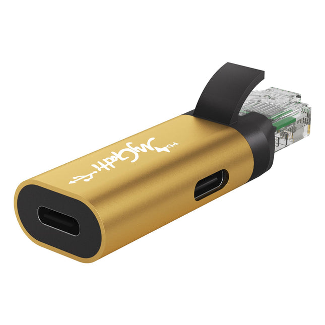 Mygatti USB C Etherneti adapter 100W PD liidesega, C-tüüpi emane - RJ45 isas, 1 Gbps, 2-ühes laadimine ja surfamine, kaasaskantav muundur, integreeritud nutikas kiip, ühildub arvuti ja sülearvutiga.