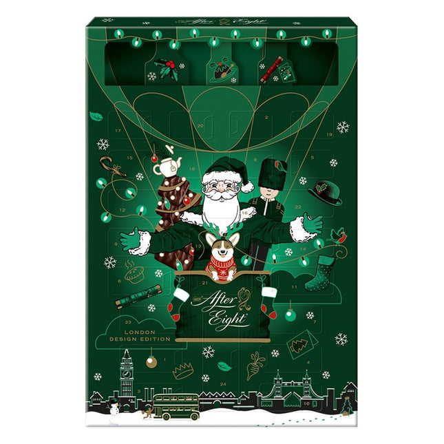 AFTER EIGHT advendikalender 2024 Tumedast šokolaadist figuurid, täidetud mündiga 199 g