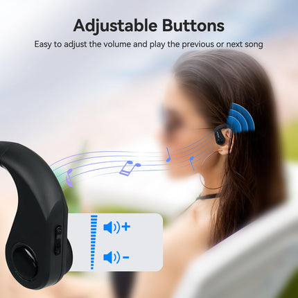 Retevis RB689/RB637 Walkie Talkie Bluetooth Bone Conduction Headset, IP56 Waterproof Bluetooth Wireless Headphones with Type-C Connector for Warehouse, Logistics, Contractors (Black, 2 Pack)