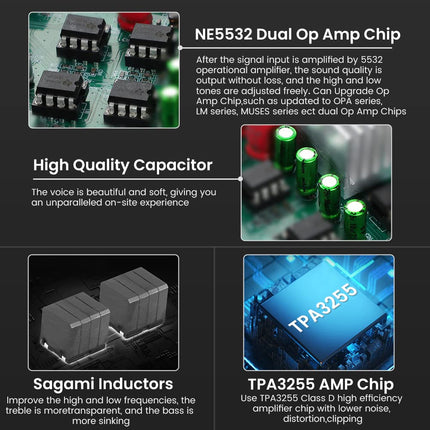 AIYIMA A07PRO TPA3255 Mini Power Amplifier 2.0/2.1 Channel Audio Amplifier 300W x 2 Class D Hi-Fi Stereo Integrated Amplifier QCC304X Bluetooth 5.2 Desktop Amplifier with Treble and Bass Control