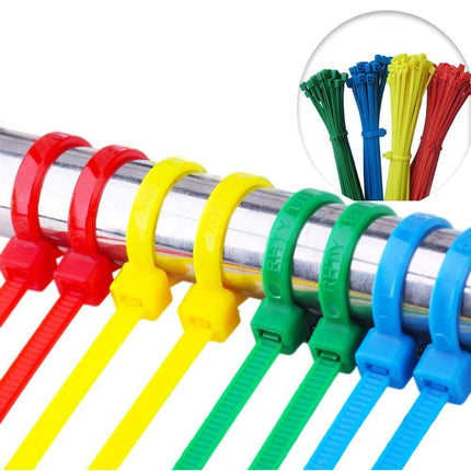 400 Pack Colored Cable Ties, High Quality Color Nylon Cable Ties - Cable Ties 300mm X 3.6mm, Yellow, Blue, Green, Four Colors 100 Pieces Each