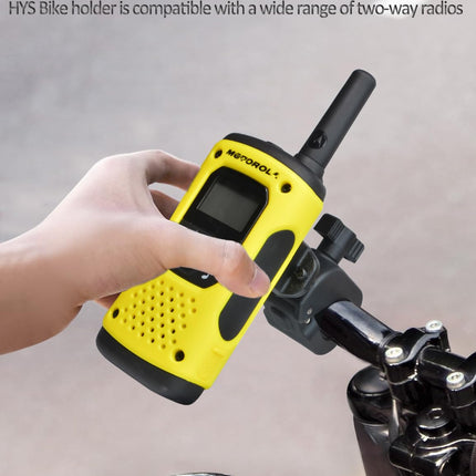HYS jalgratta/mootorratta/auto/veoauto raadiohoidik, raadiosaatja hoidik, mis ühildub Baofeng UV5R Kenwood Midland Quansheng Motorola Tlkr kahesuunalise raadioga