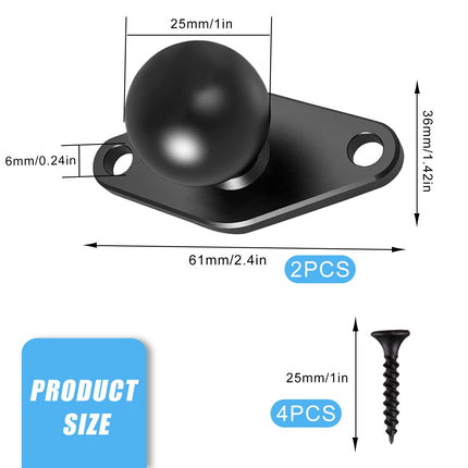 Ram Mount Arm Handyhalter Fahrrad Kugelkopf Wandhalterung Diamant Base 2 Stck 1" Handyhalterung zum Schrauben Basis with Ram Mounts 1 Zoll Ball Handy Halterung Motorrad Aluminium (Stil 1)
