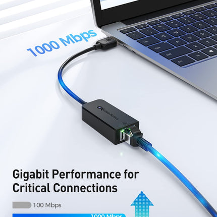Cable Matters 2-Pack USB Gigabit Ethernet Adapter (USB Network Adapter, USB LAN Adapter 3.0, USB Ethernet Adapter USB 3.0) - 10/100/1000 Mbps Ethernet Network in Black