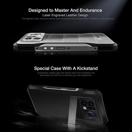 DOOGEE V20 Pro 5G õues kasutatav nutitelefon termokaameraga, 20GB+256GB Android 12, 64MP+24MP kaamera, 6.4" FHD+, 6000mAh, IP68 veekindel, kahekordne 5G NFC OTG GPS, must