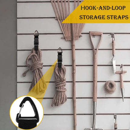 6 Pack Hook and Loop Storage Straps, Elastic Extension Cord Organizer with Triangular Buckle, Black, Heavy Duty Cable Wrap for Cables, Wires, Rope Hoses, Organization