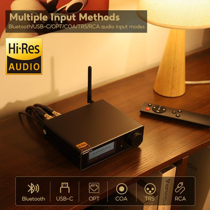 AIYIMA A80 võimsusvõimendi DAC koos PFFB TPA3255D2 stereo HiFi 2.0 kanaliga D-klassi Bluetooth võimendi 300Wx2 ESS9038Q2M dekoodriga kodukino vastuvõtja PC-USB koaksiaal-optilise TRS RCA sisendiga