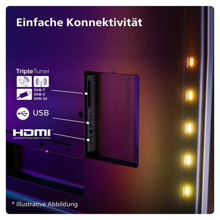Philips Ambilight 43PUS8109 4K LED nutiteler - 43-tolline ekraan pikslitäpse Ultra HD-ga, Titan OS platvormi ja Dolby Atmosega, töötab Alexa ja Google Assistantiga - satiinkroom
