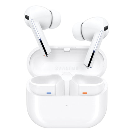 Samsung Galaxy Buds3 Pro juhtmevabad Bluetooth-kõrvaklapid, aktiivne mürasummutus (ANC), adaptiivne mürasummutus, 360° heli, kõrvasisesed kõrvaklapid Hi-Fi heliga, valged, kaasas Anymode läbipaistev kate