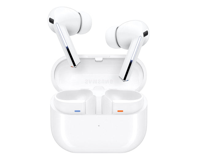 Samsung Galaxy Buds3 Pro juhtmevabad Bluetooth-kõrvaklapid, aktiivne mürasummutus (ANC), adaptiivne mürasummutus, 360° heli, kõrvasisesed kõrvaklapid Hi-Fi heliga, valged, kaasas Anymode läbipaistev kate