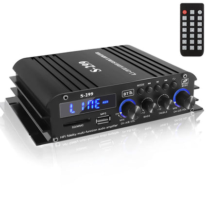 Etlephe 4.1 kanaliga 1600W minivõimendi, Bluetooth 5.0 võimendi 50Wx4 + aktiivne subwoofer, Hi-Fi integreeritud kõlarivõimendi kodukino vastuvõtusüsteem koju või autosse