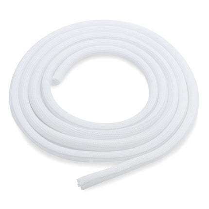 QWORK® 3-meetrine isesulguv kaablihülss, lõigatav kootud kaablikanal, valge kaablikaitse Ø 13–20 mm