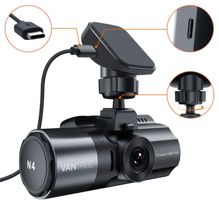 VANTRUE GPS-kleebise kinnitus N4/X4S/T3/N2S autokaamerale C-tüüpi USB-pordiga, esiklaasile, GPS-vastuvõtja (kiirus, asukoht, marsruut), kehtib Windowsi ja Maci jaoks