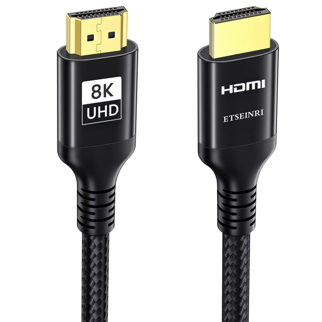 Etseinri 8K 4K HDMI-kaabel 10M, nailonpunutud 48Gbps kiire HDMI®-kaabel 4K 240Hz 165Hz 144Hz 120Hz 8K 60Hz 4:4:4 DTS:X eARC HDCP2.3 HDR10+ teler monitor projektor mänguarvuti PS5 X-box