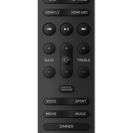Grundig DSB 1000 heliriba integreeritud subwooferiga, õhuke disain, 2.1 kanaliga Dolby Atmos, 120 vatti muusikavõimsust, Bluetooth 4.2, HDMI (ARC), optilised, koaksiaalsed ja aux-sisendid, must