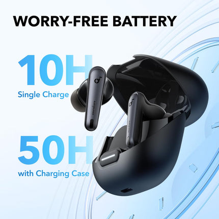 Soundcore by Anker Liberty 4 NC Bluetooth mürasummutavad kõrvaklapid, 98,5% mürasummutus, kõrvadele ja keskkonnale kohanduvad, 50 tundi taasesitust (must) (uuendatud)