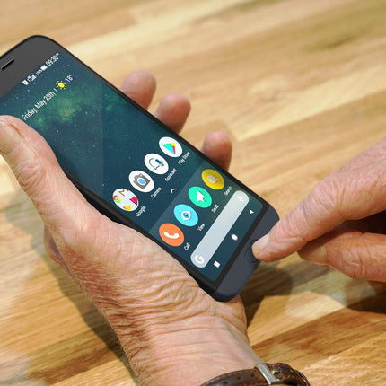 Doro 8050 4G nutitelefon puutetundliku ekraaniga, Android 9-põhise kasutajaliidesega, 13 MP kaamera, 5 MP esikaamera, 16 GB sisemälu, 2 GB muutmälu, hall