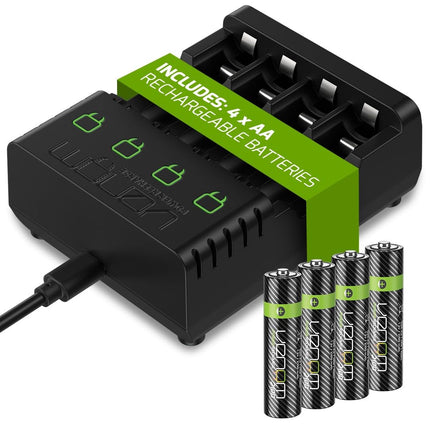 Venom laadimisjaam laetava akuga ja 4 x AA 2100 mAh akuga