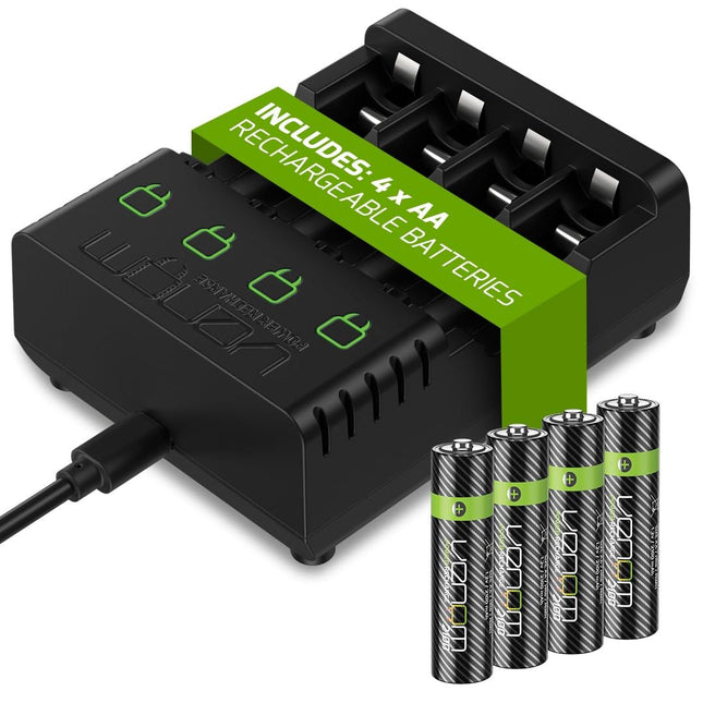 Venom laadimisjaam laetava akuga ja 4 x AA 2100 mAh akuga