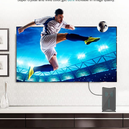 Geekera teleantenn, 360-kraadine suunasignaal, võimendatud digitaalne Freeview HDTV Ariel, 200 km võimendi, 4G filtreeritud kõigile teleritele