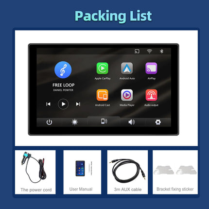 Podofo juhtmevaba CarPlay Android Auto kaasaskantav autostereo 9-tolline IPS puutetundliku ekraaniga autoraadio juhtmevaba automäng, Airplay peegli link/Bluetooth/navigatsioon/hääljuhtimine