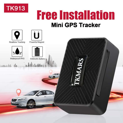 TKMARS Small GPS Tracker, Real-time Tracking Mini GPS Locator, Magnetic Tracking Device GPS Transmitter for Car, Kids, Case with 1500mAh Battery, Waterproof, Free APP/Web Platform