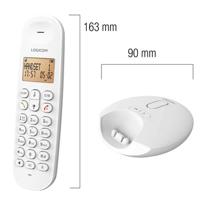 Logicom ILOA 155T juhtmeta lauatelefon automaatvastajaga – Solo – analoog- ja DECT-telefon – valge