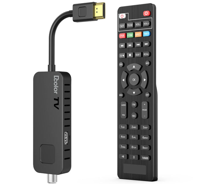Dcolor DVB-S/S2 satelliitvastuvõtja - HDMI Full HD 1080P satelliitvastuvõtja, teleripulk [teleri taha peidetud] - USB 2.0 meediapleier ja PVR-salvesti [2-ühes teleri juhtnupud] [Astra Hotbirdi eelinstallimine]