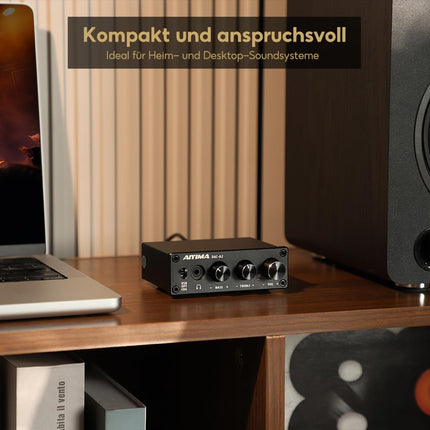 AIYIMA DAC A2 kõrvaklapivõimendi DAC-muundur Mini stereo digitaal-analoog DAC PS5/PC/MAC arvuti lauamängu DAC-võimendi PC-USB/koaksiaal/optiline kuni 3,5 mm AUX RCA kõrvaklapiväljund 24 bitti 192 kHz